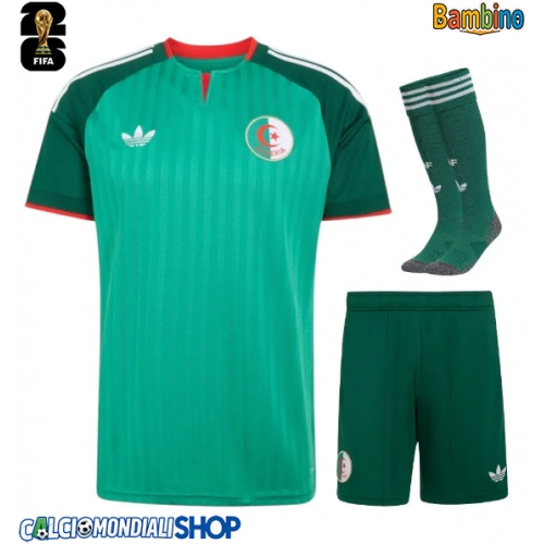 Maglie da calcio Algeria Seconda Maglia Bambino Mondiali 2026  Manica Corta + Pantaloni corti)